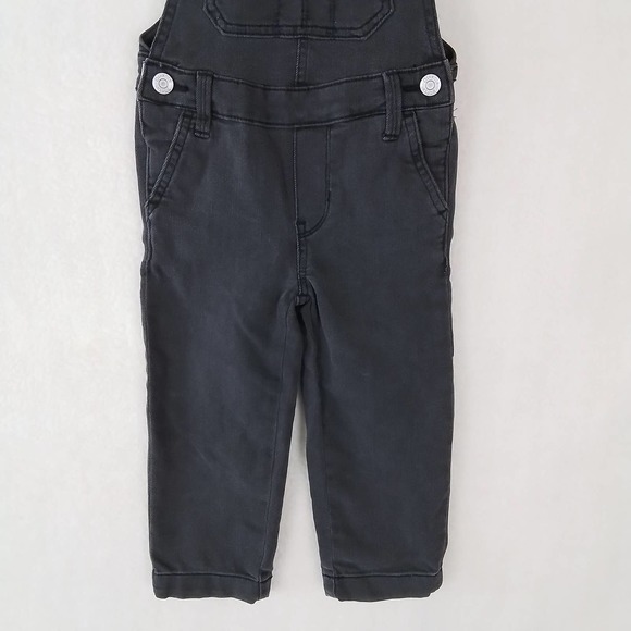 OshKosh Girls Overalls 4 Black Faded Cropped Denim Overall Jeans Relaxed Fit‎ - Picture 4 of 10